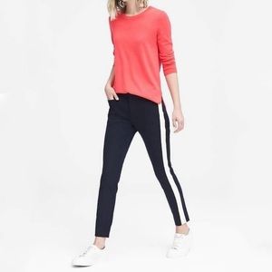 Banana Republic Sloan Navy Tuxedo Pants - Size 6 -Navy/White